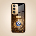 Oppo Reno 12 Pro 5G God’s Plan Evil Eye Gold Electroplated Glass Phone Back Case