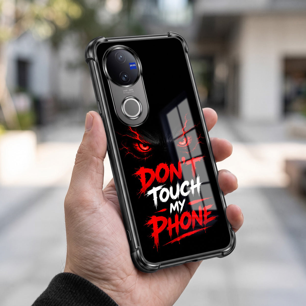 Vivo V50 5G Don't Touch My Phone Black Airbags Printed Back Case
