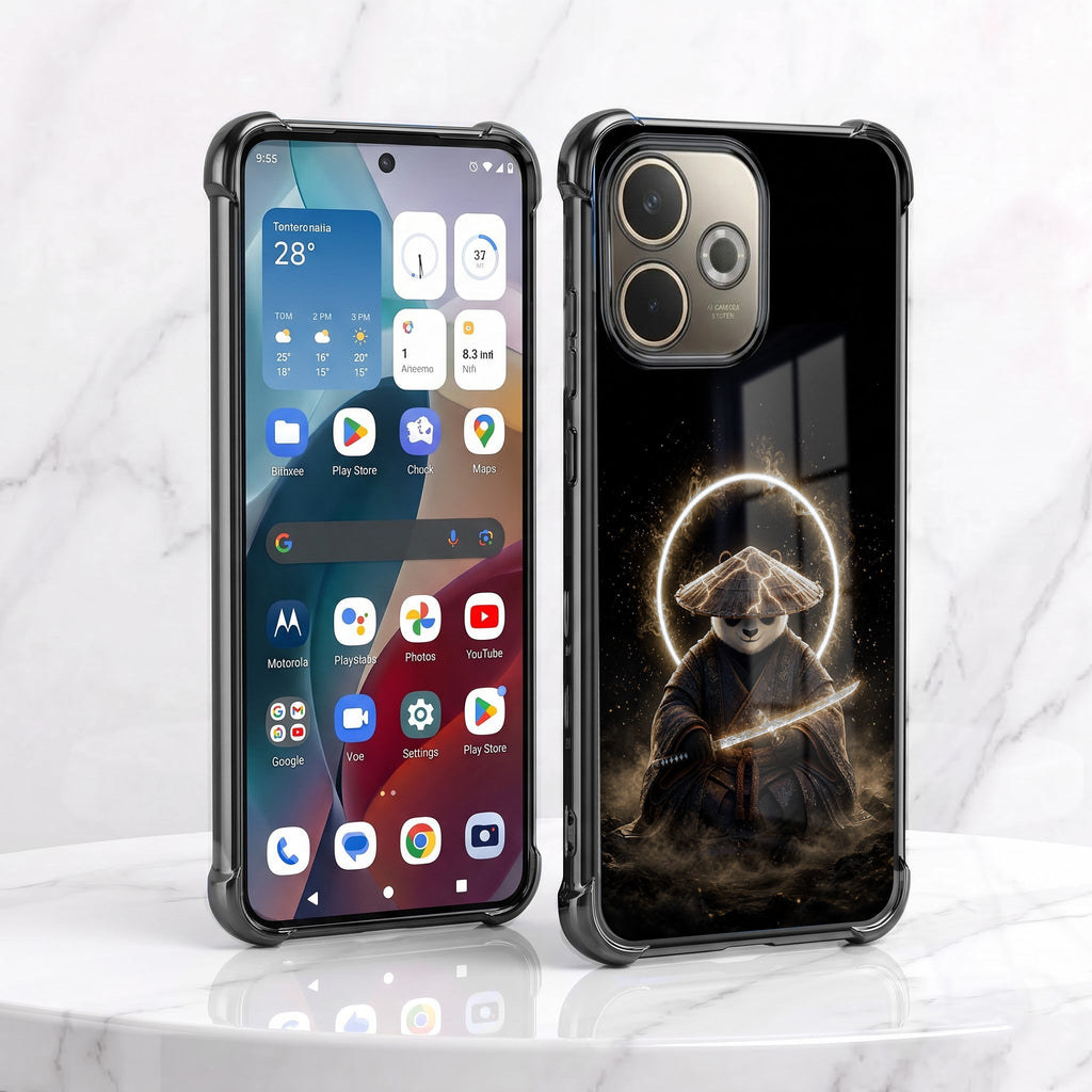 Oppo A5 Pro 5G Warrior Panda Black Airbags Printed Back Case