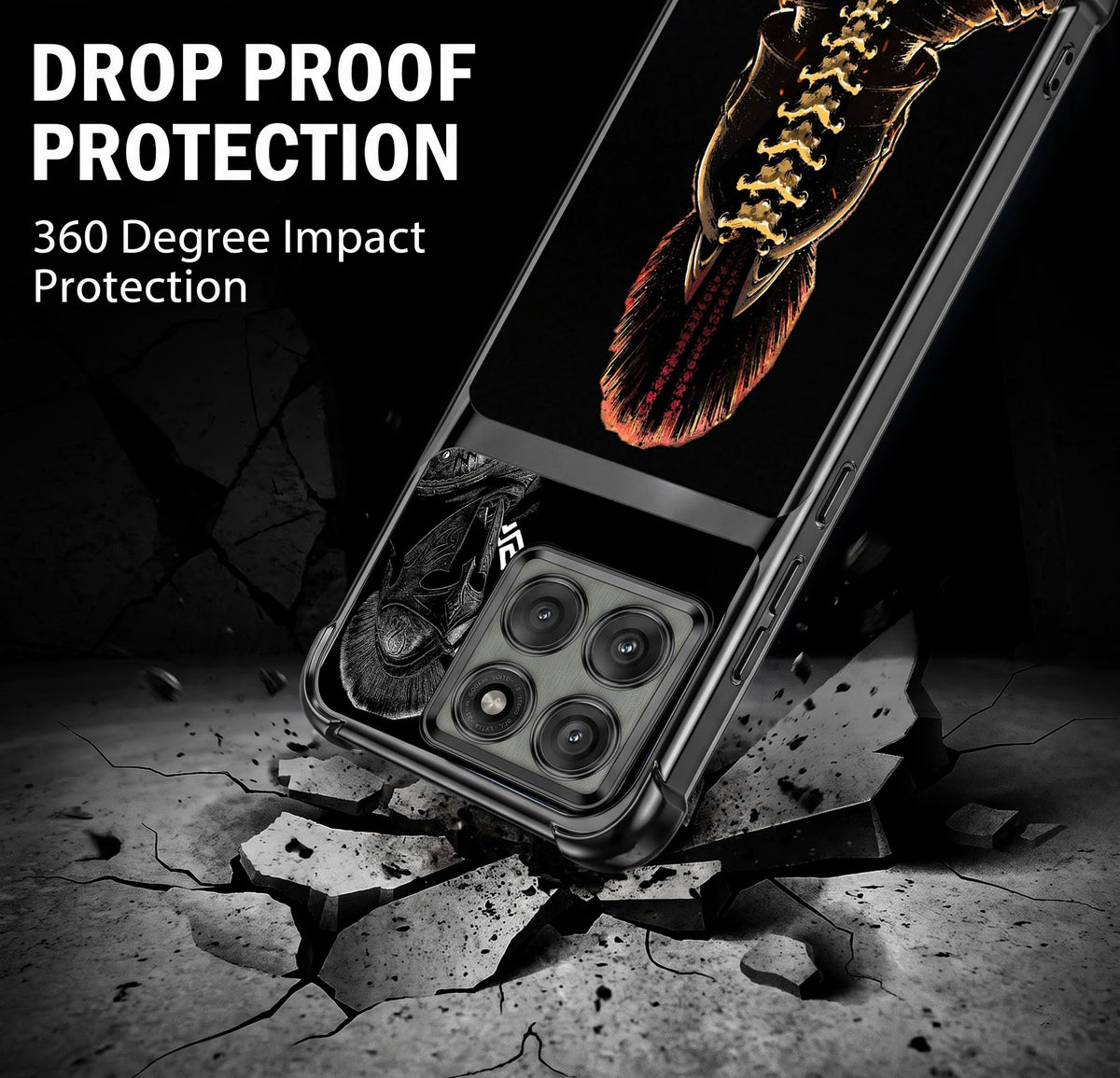 Motorola Edge 60 Pro 5G Gladiator King Dual-Tone Transparent Black Airbags Case