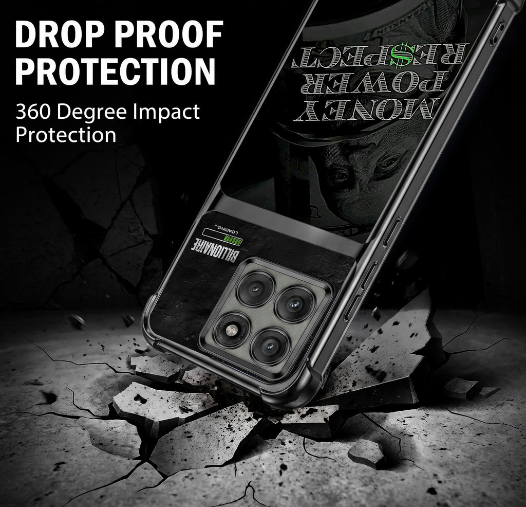 Motorola Edge 60 Pro 5G Money Power Dual-Tone Transparent Black Airbags Case