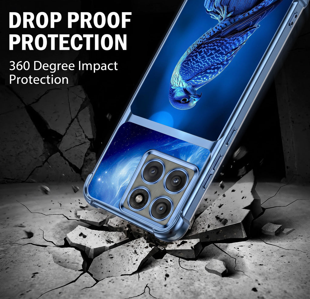 Motorola Edge 60 Pro 5G Royal Falcon Dual-Tone Transparent Blue Airbags Case