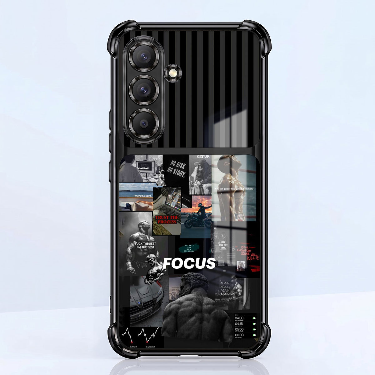 Samsung Galaxy A56 5G Focus Mode Dual-Tone Transparent Black Airbags Case