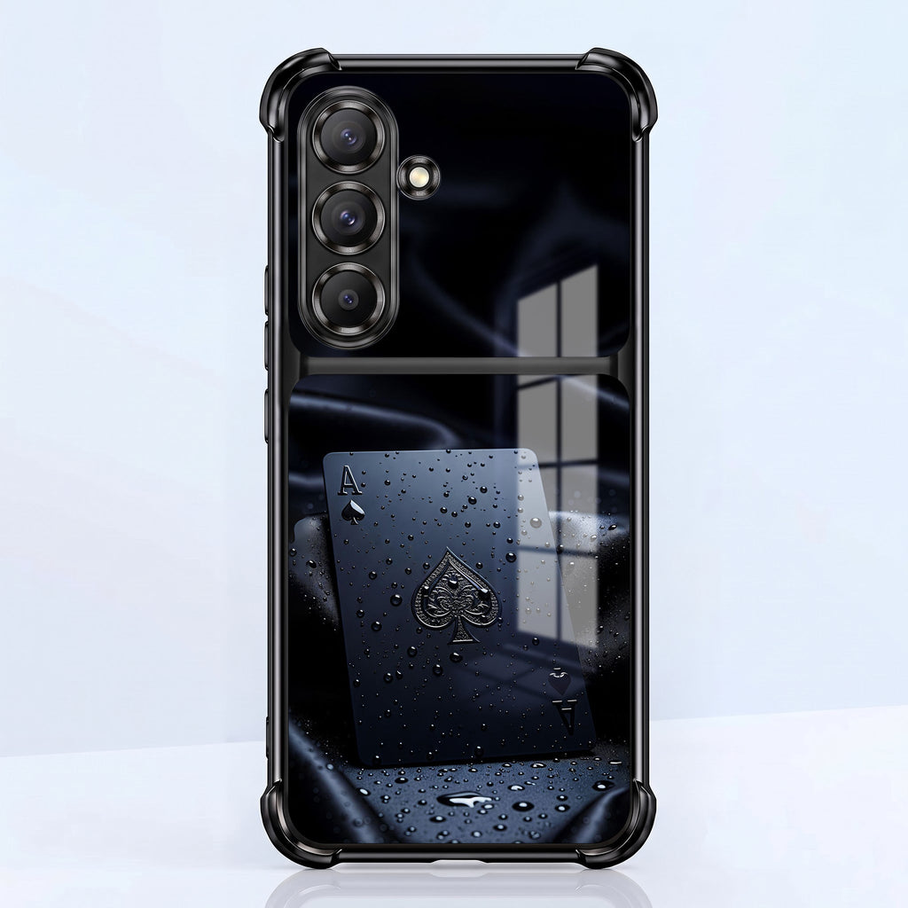 Samsung Galaxy A56 5G Ace King Dual-Tone Transparent Blue Black Airbags Case