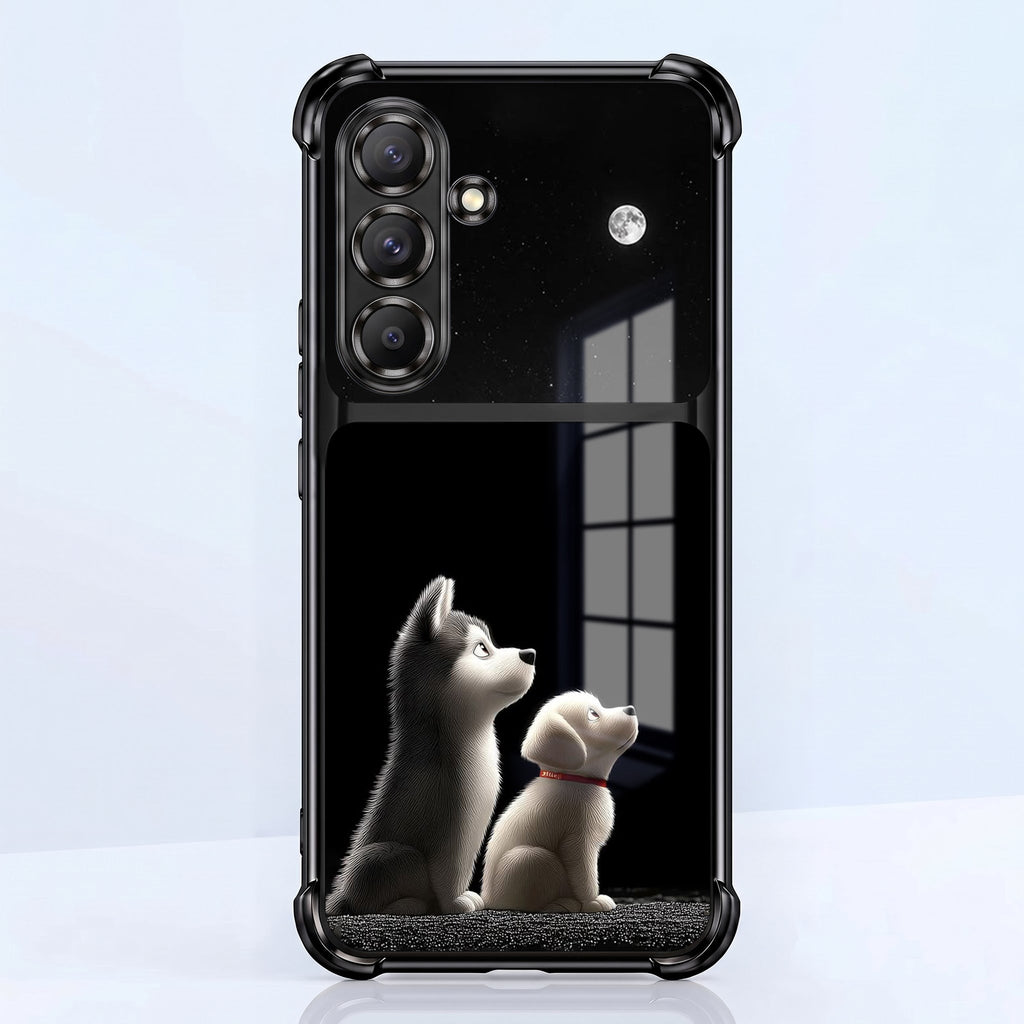 Samsung Galaxy A56 5G Dreamy Puppy Dual-Tone Transparent Black Airbags Case