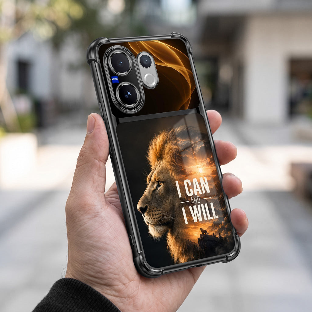 Vivo V60 5G Rise of the King Dual-Tone Transparent Black Airbags Case