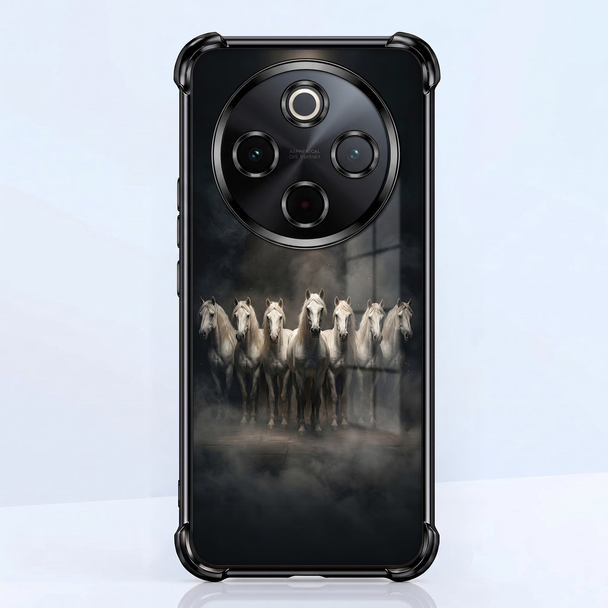 Vivo T4 5G Running Horses Black Airbags Printed Back Case