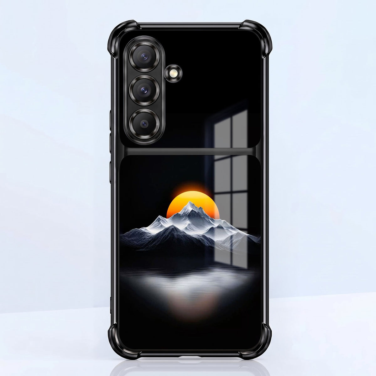 Samsung Galaxy A56 5G Golden Sunset Dual-Tone Transparent Black Airbags Case