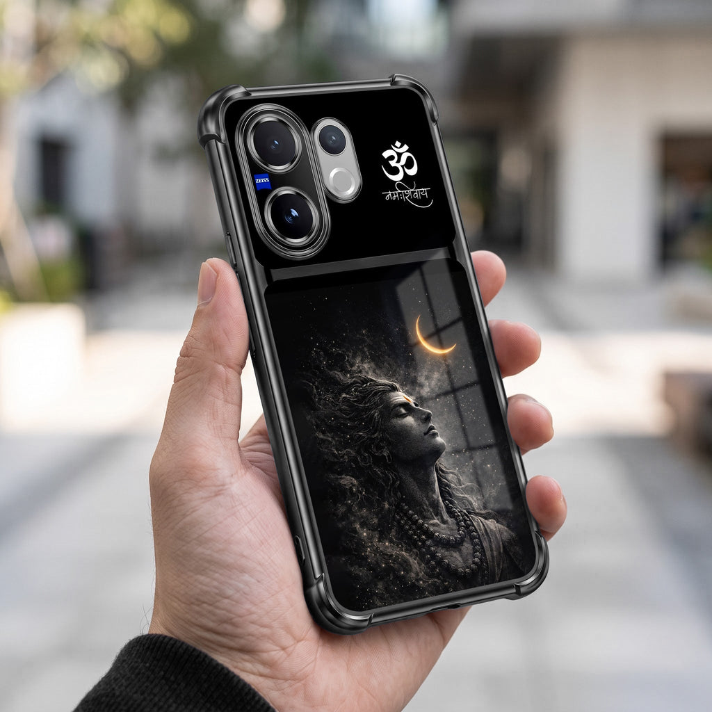 Vivo V60 5G Eternal Shiva Dual-Tone Transparent Black Airbags Case