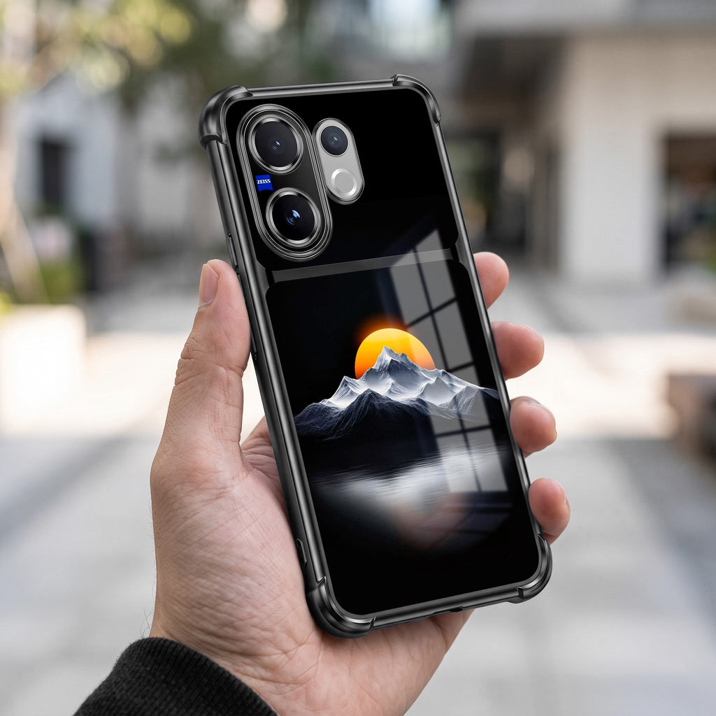 Vivo V60 5G Golden Sunset Dual-Tone Transparent Black Airbags Case