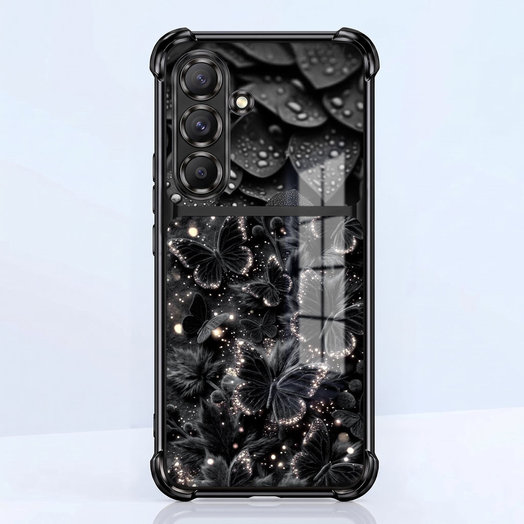 Samsung Galaxy A36 5G Noir Butterfly Dual-Tone Transparent Black Airbags Case