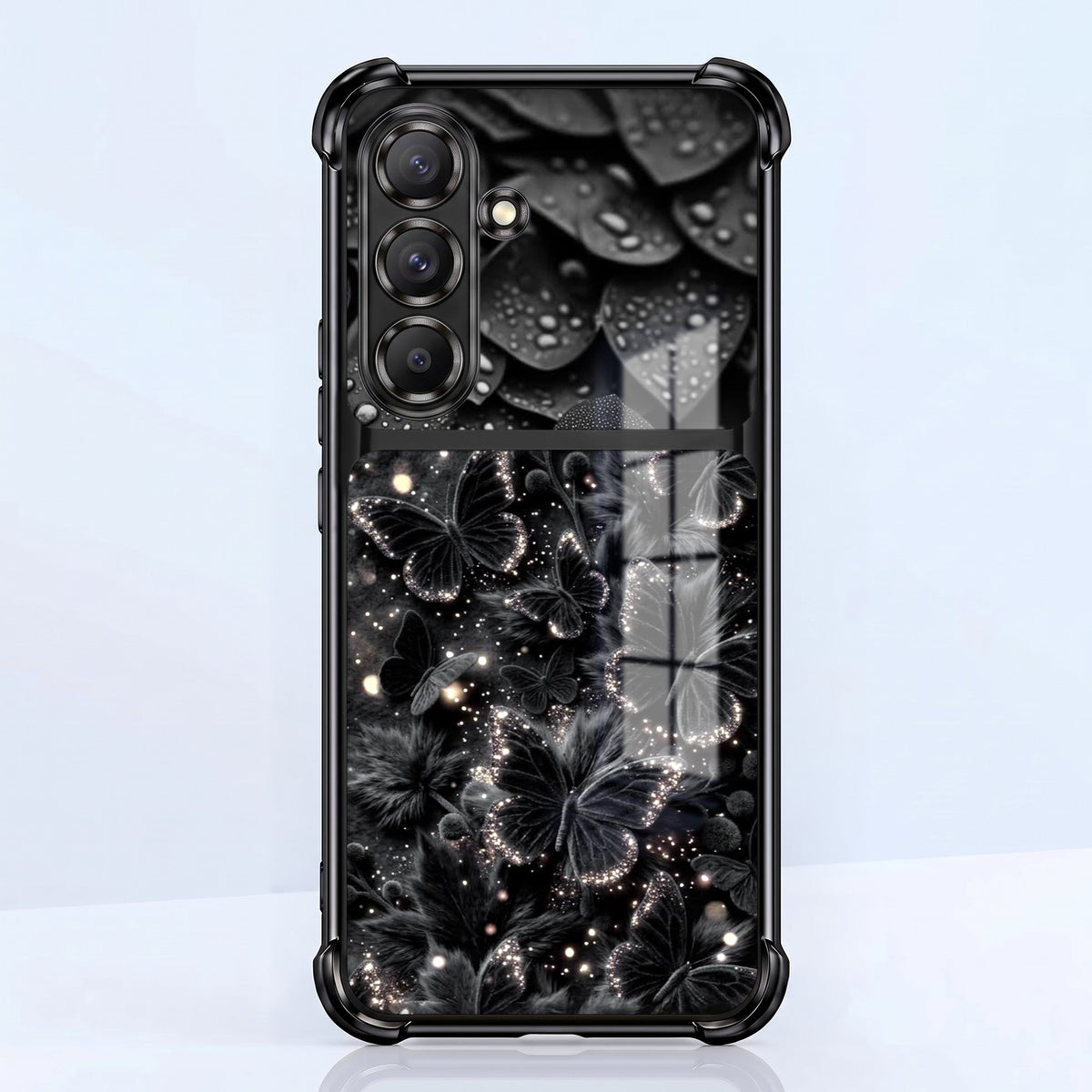 Samsung Galaxy A36 5G Noir Butterfly Dual-Tone Transparent Black Airbags Case