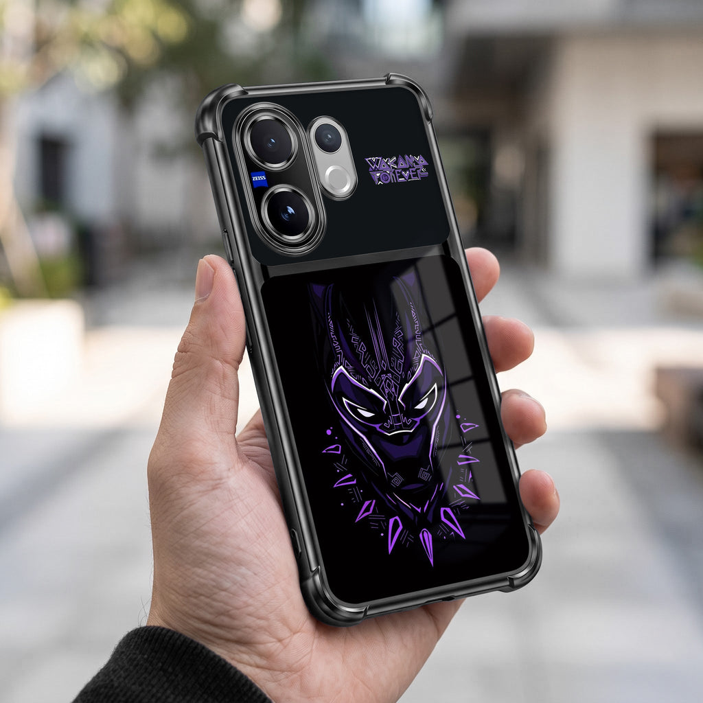 Vivo V60 5G Wakanda Forever Dual-Tone Transparent Black Airbags Case