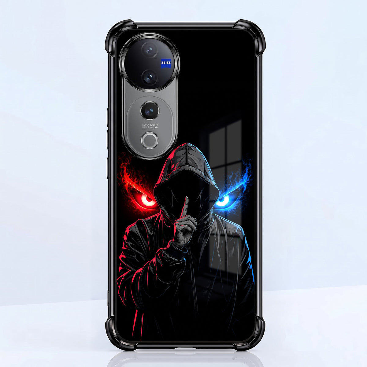 Vivo V40 Pro 5G Hooded Shadow Demon Black Airbags Printed Back Case