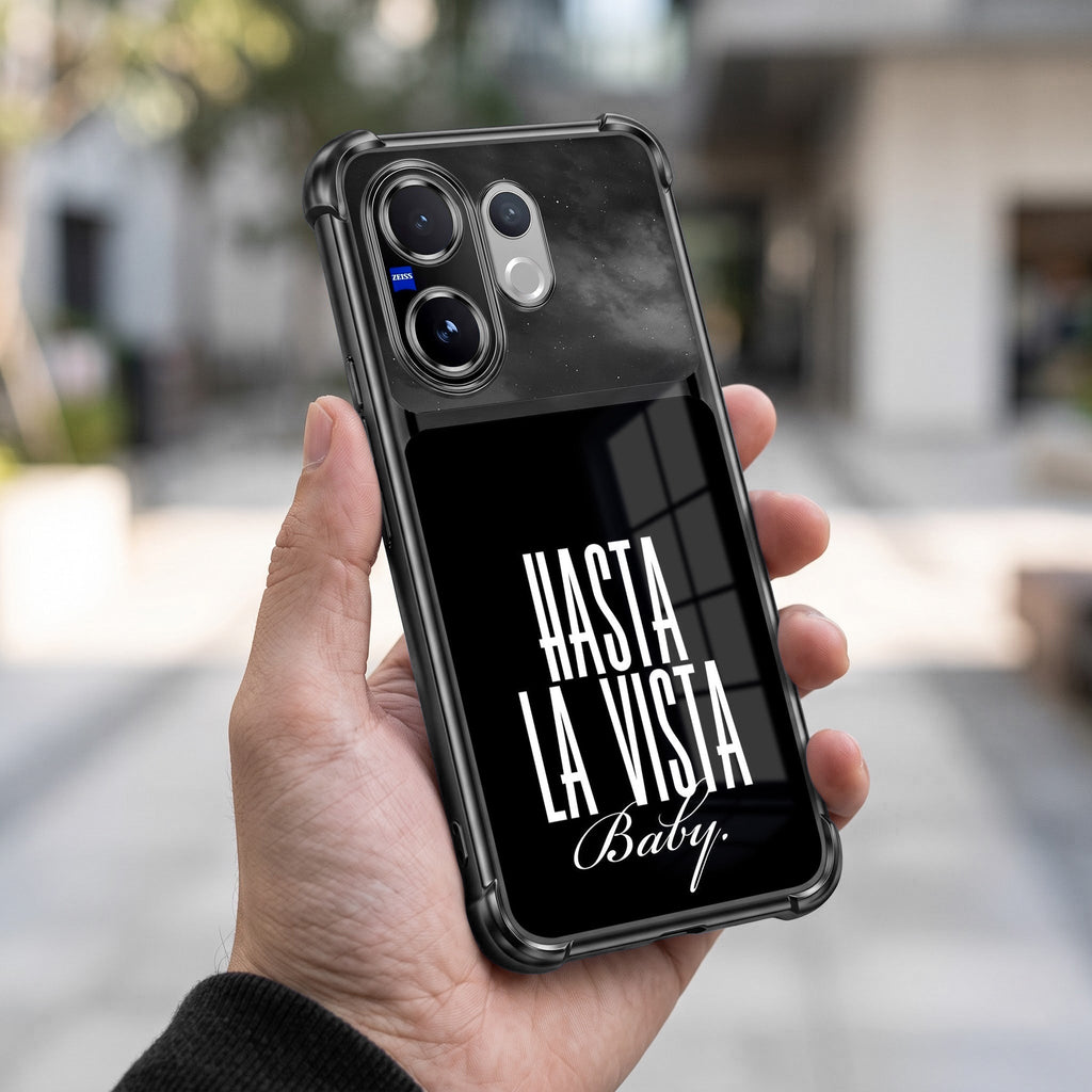 Vivo V60 5G Hasta La Vista Dual-Tone Transparent Black Airbags Case