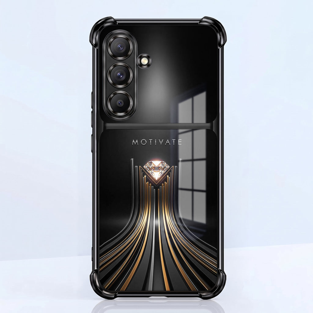 Samsung Galaxy A56 5G Golden Path Motivation Dual-Tone Transparent Black Airbags Case