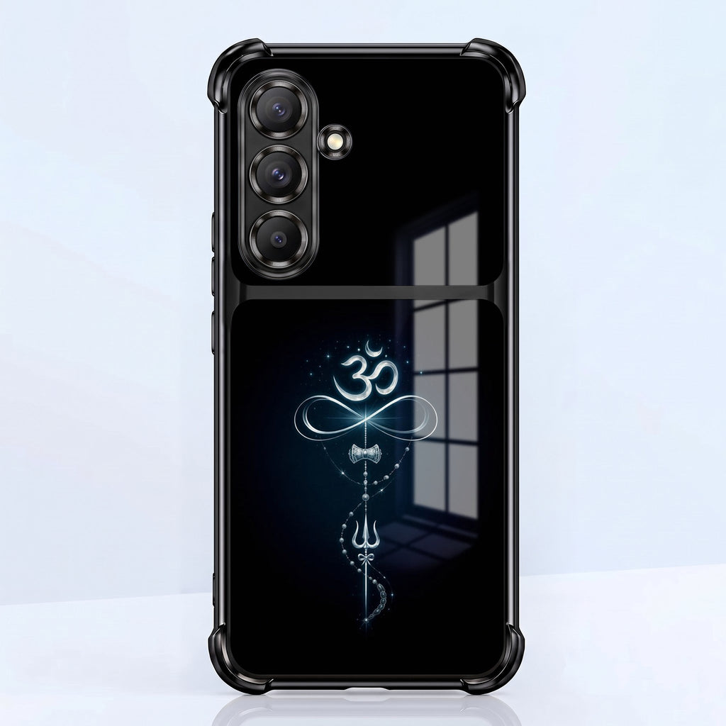 Samsung Galaxy A56 5G Mahakal Trishul Transparent Black Airbags Case