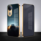Vivo V50 5G Porsche Luxury Gold Electroplated Glass Phone Back Case
