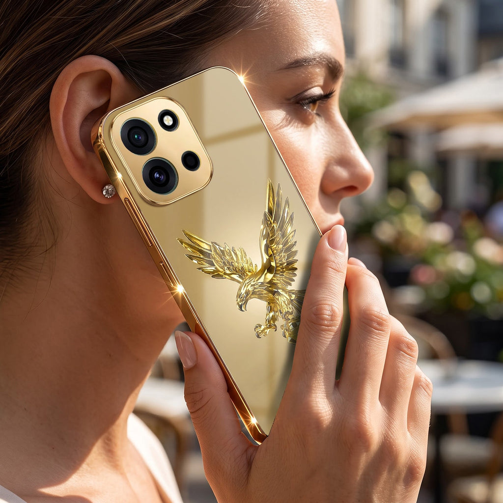 OnePlus Nord 6 5G Golden Eagle Gold Electroplated Glass Phone Back Case