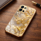 OnePlus Nord 6 5G Golden Butterfly Gold Electroplated Glass Phone Back Case