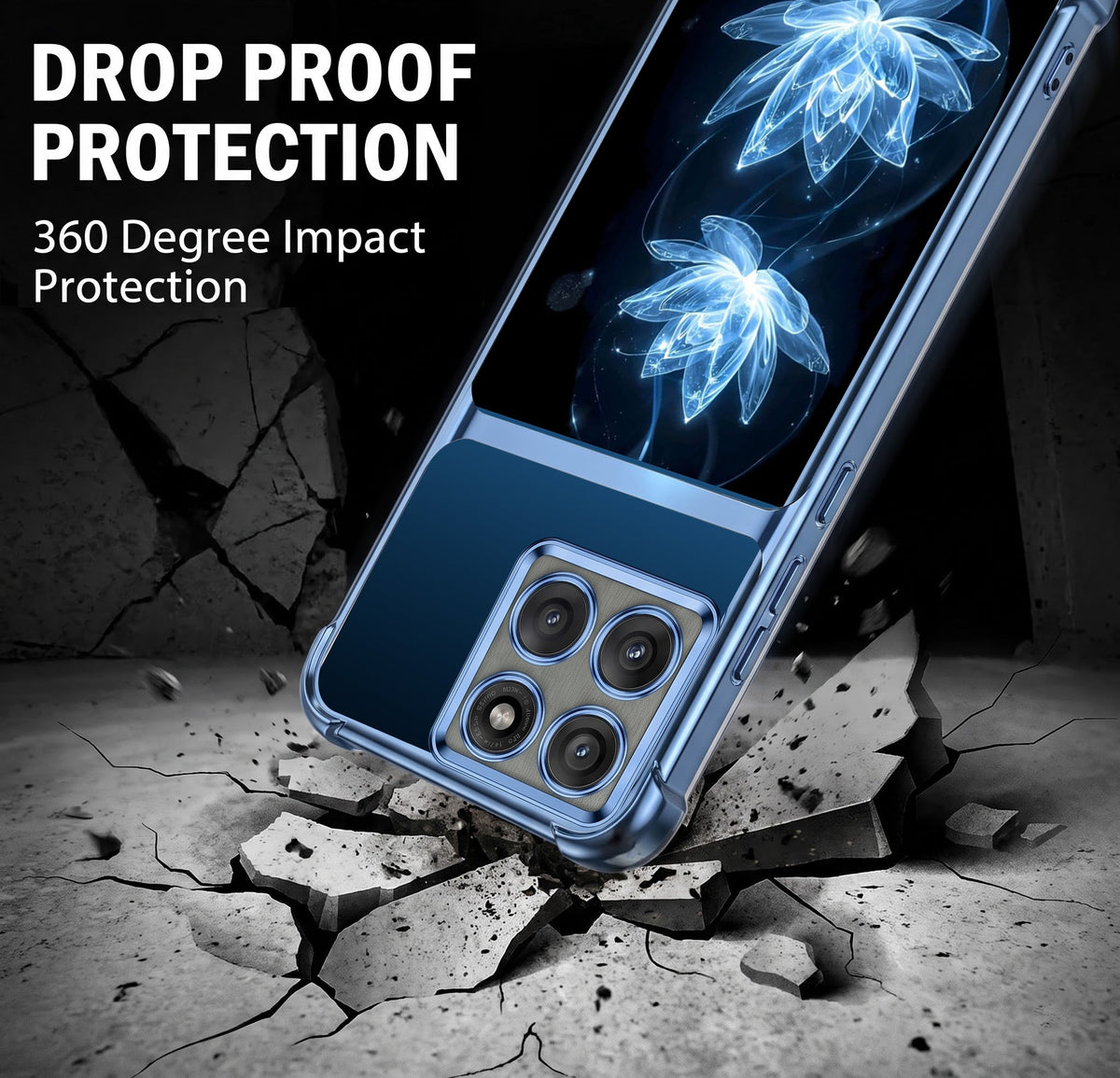 Motorola Edge 60 Pro 5G Celestial Lotus Dual-Tone Transparent Blue Airbags Case