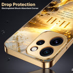 Oppo Reno 15 Pro Mini 5G 11:11 Manifestation Gold Electroplated Glass Phone Back Case