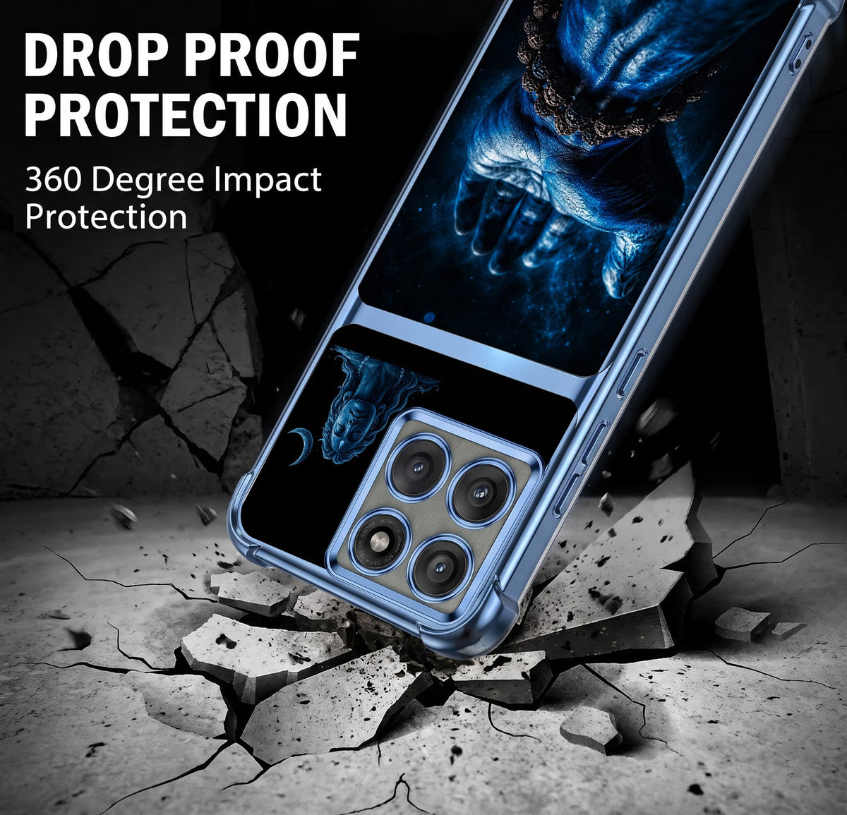 Motorola Edge 60 Pro 5G Mahadev Divine Touch Dual-Tone Transparent Blue Airbags Case