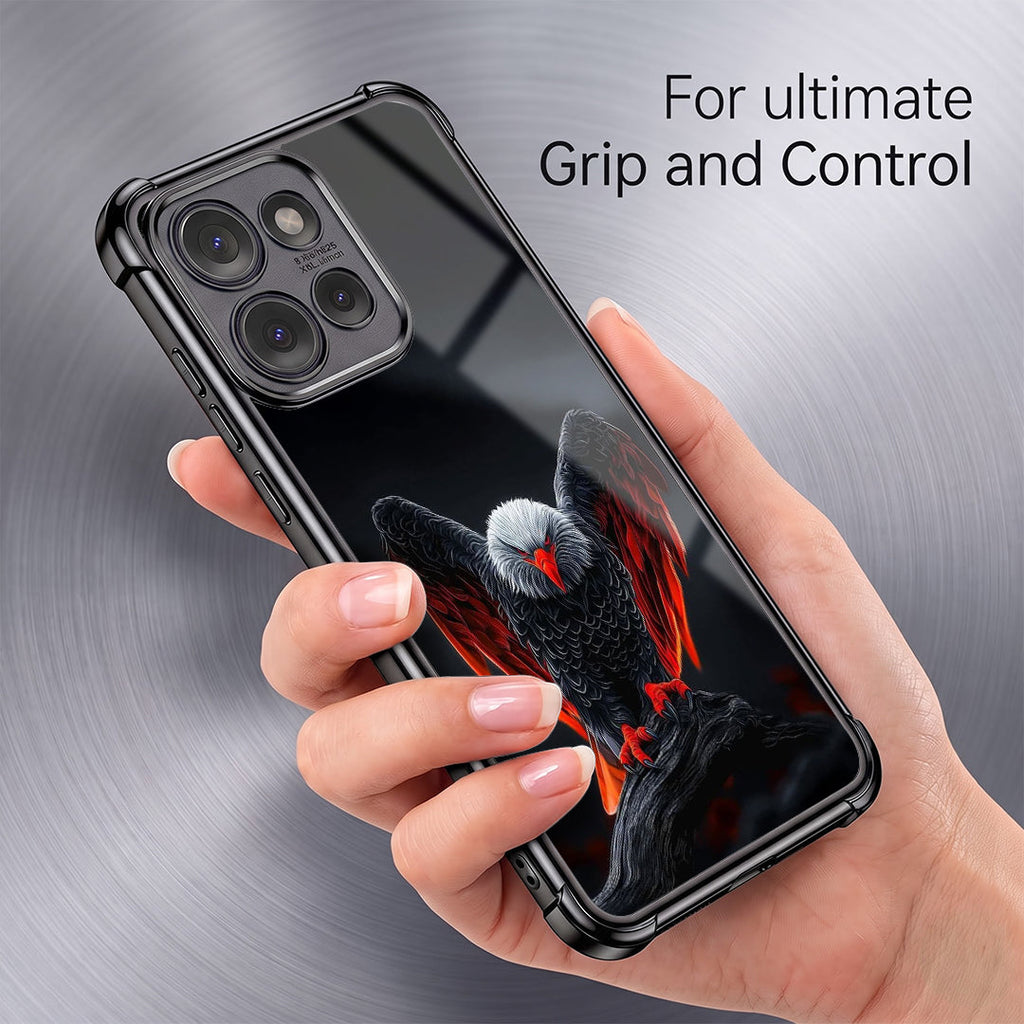 Motorola Edge 50 Neo 5G Premium Black Eagle Black Airbags Printed Back Case