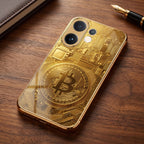 Vivo T4 Pro 5G Bitcoin Gold Electroplated Glass Phone Back Case