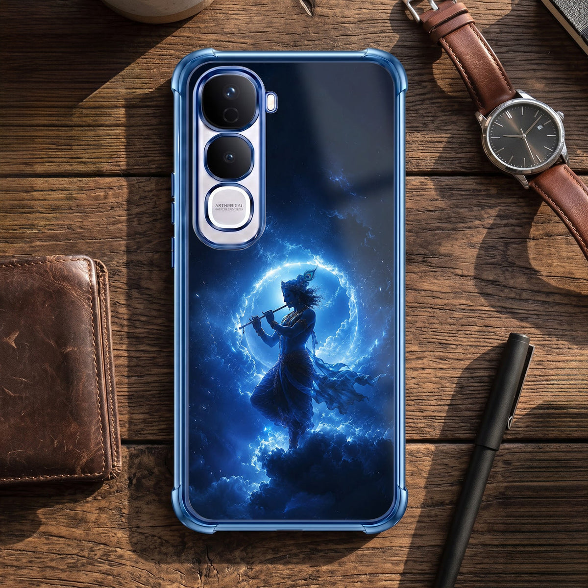 Vivo Y400 Pro 5G Lord Krishna Blue Airbags Printed Back Case