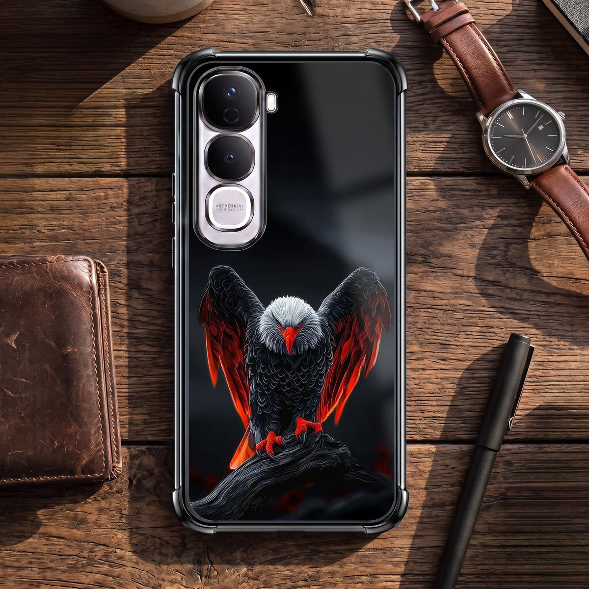 Vivo Y400 Pro 5G Premium Black Eagle Black Airbags Printed Back Case