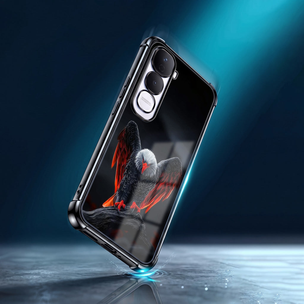 Vivo Y400 Pro 5G Premium Black Eagle Black Airbags Printed Back Case