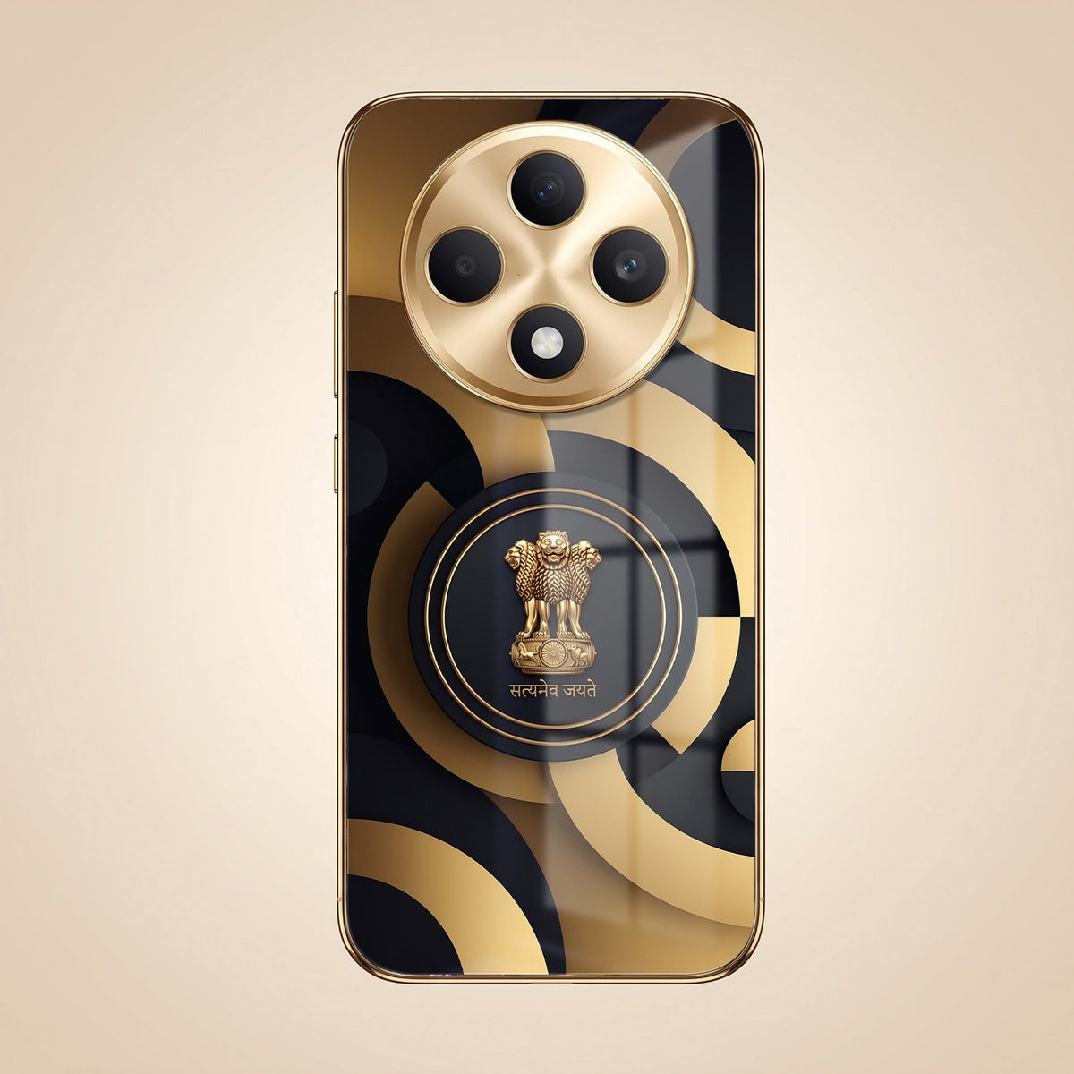 Oppo F27 Pro+ 5G Royal Emblem Gold Electroplated Glass Phone Back Case