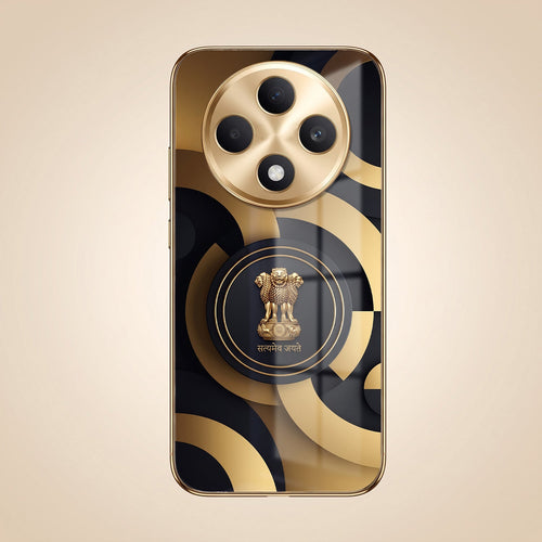 Oppo F27 Pro+ 5G Royal Emblem Gold Electroplated Glass Phone Back Case