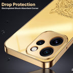 Oppo Reno 15 Pro Mini 5G Golden Tiger Face Gold Electroplated Glass Phone Back Case