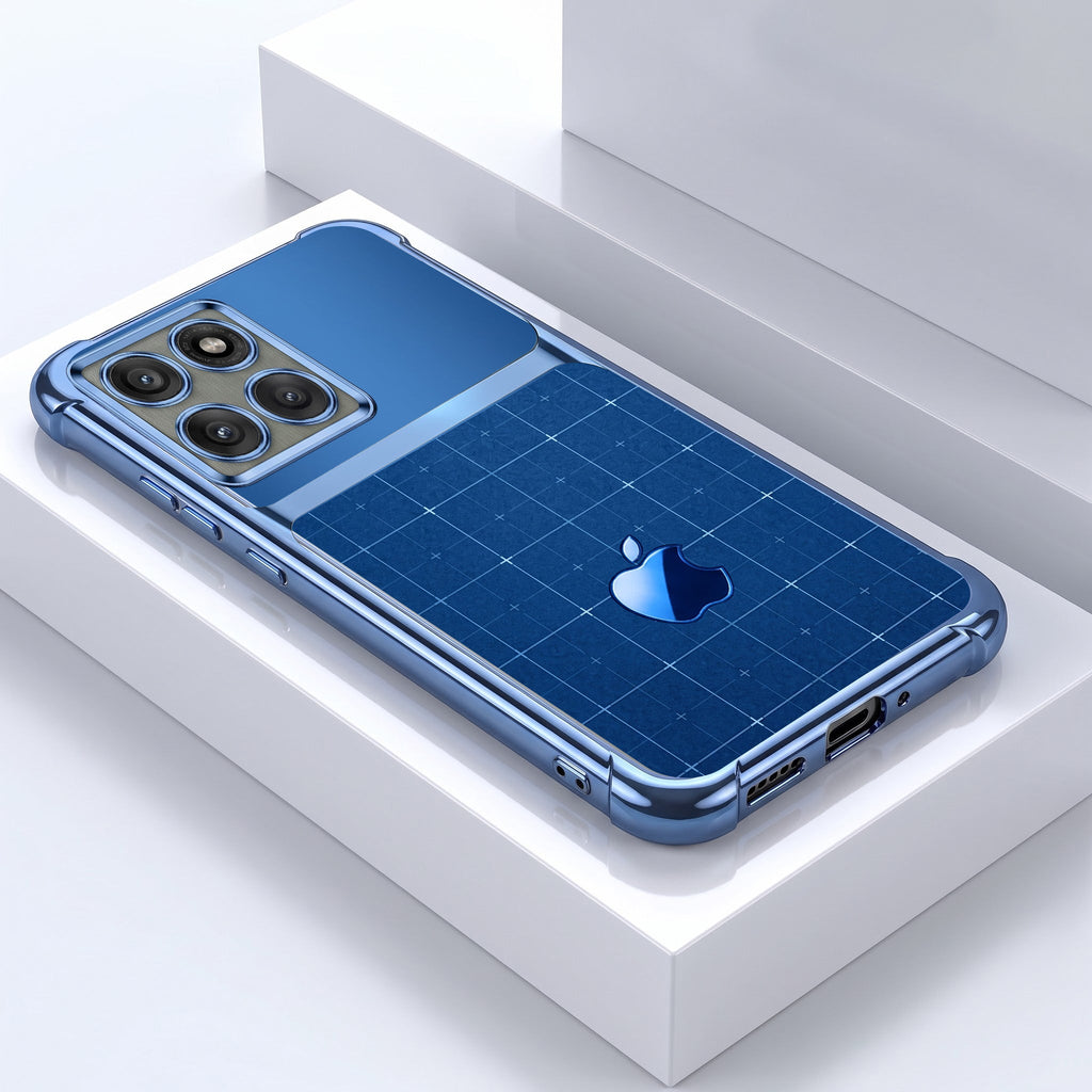 Motorola Edge 60 Pro 5G Matrix Apple Dual-Tone Transparent Blue Airbags Case
