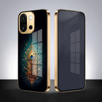 OnePlus 13s 5G Golden Peacock Feather Gold Electroplated Glass Phone Back Case