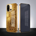 OnePlus 13s 5G Bitcoin Gold Electroplated Glass Phone Back Case