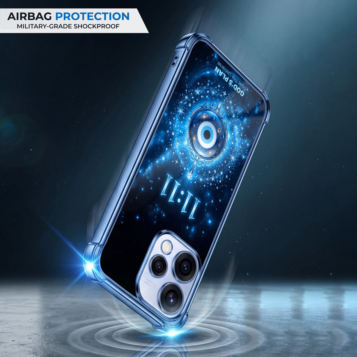 Oppo Reno 15 5G Premium God’s Plan Evil Eye Blue Airbags Printed Back Case