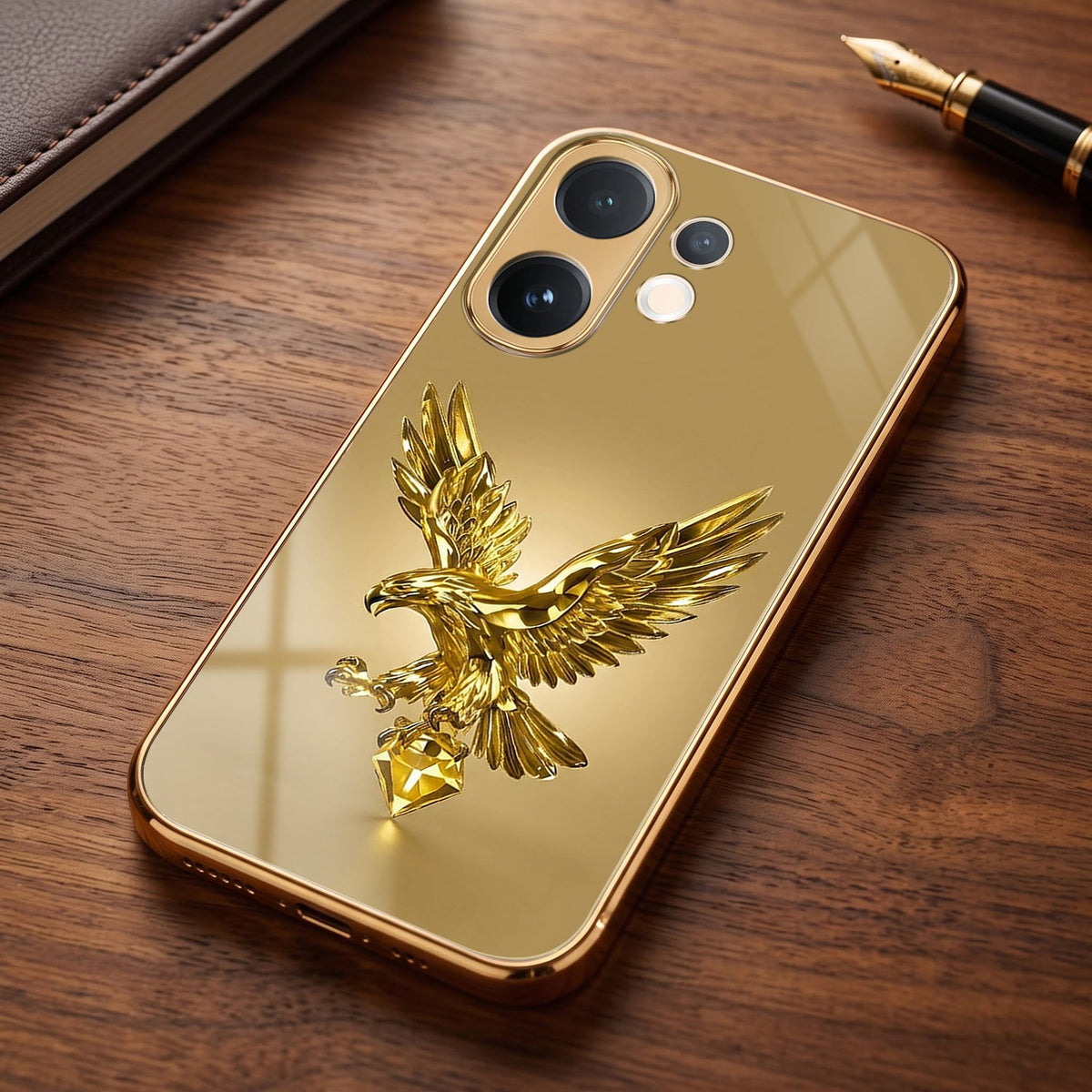 Vivo T4 Pro 5G Golden Eagle Gold Electroplated Glass Phone Back Case