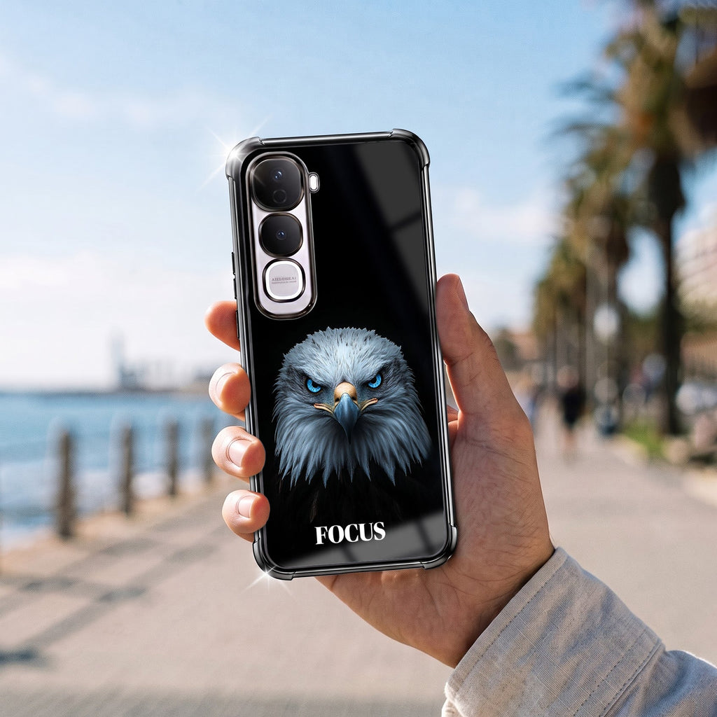 Vivo Y400 Pro 5G Premium Eagle Focus Black Airbags Printed Back Case