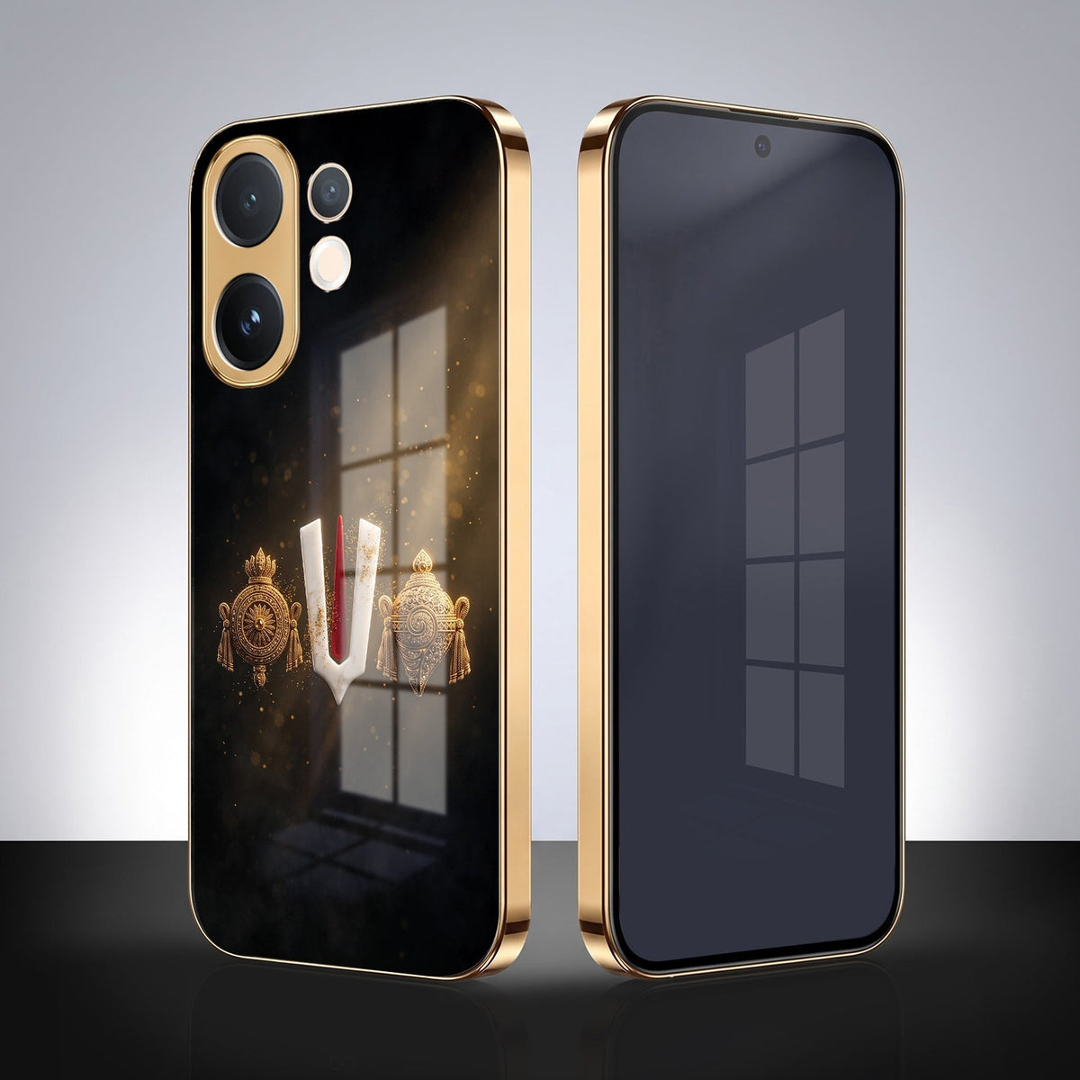 Vivo V60e 5G Royal Heritage Edition Gold Electroplated Glass Phone Back Case