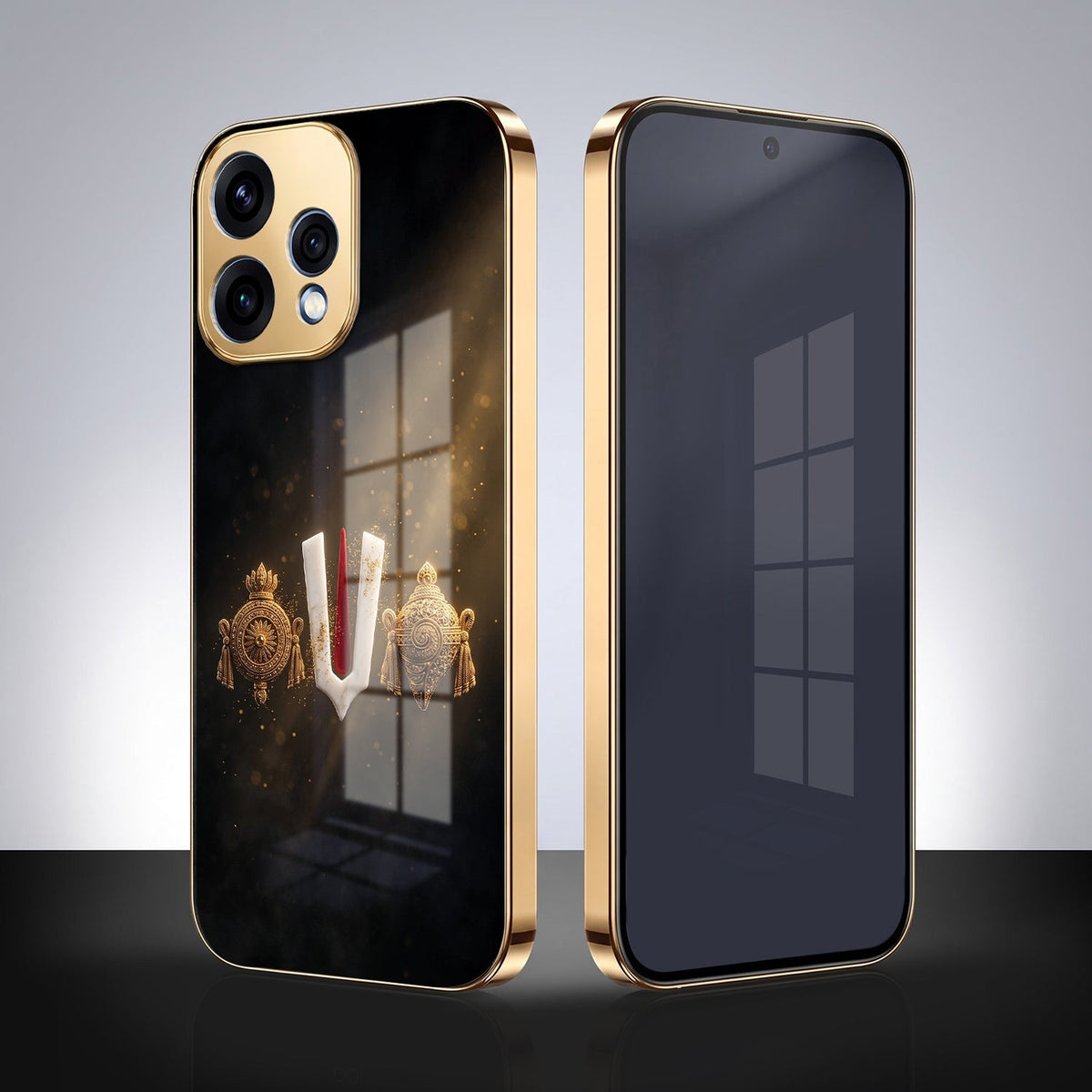 Oppo Reno 15 5G Royal Heritage Edition Gold Electroplated Glass Phone Back Case