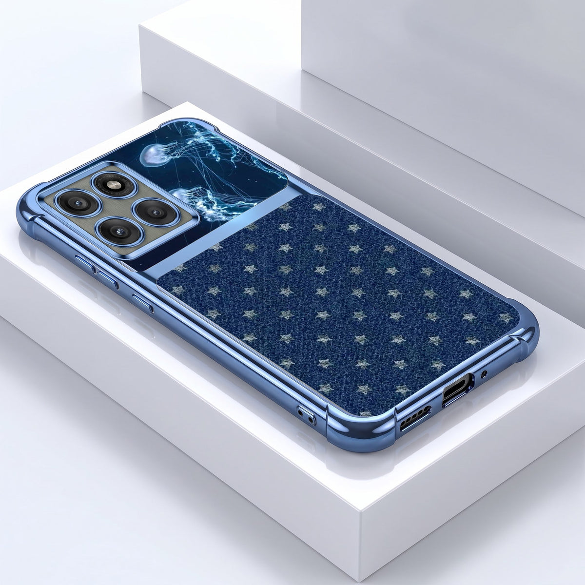 Motorola Edge 60 Pro 5G Galaxy Stars Dual-Tone Transparent Blue Airbags Case