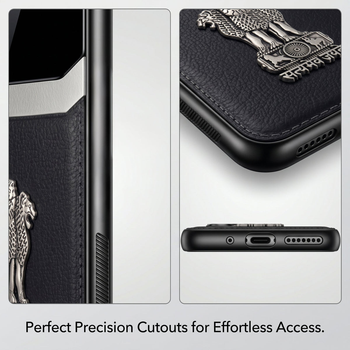 Redmi Note 15 Pro+ 5G Satyamev Jayate 3D Metal Leather Back Case