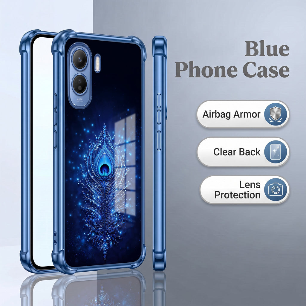 Vivo T5 Pro 5G Premium Peacock Feather Blue Airbags Printed Back Case