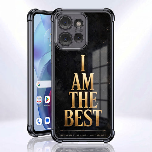 Motorola Edge 50 5G Premium I Am The Best Gold Black Airbags Printed Back Case