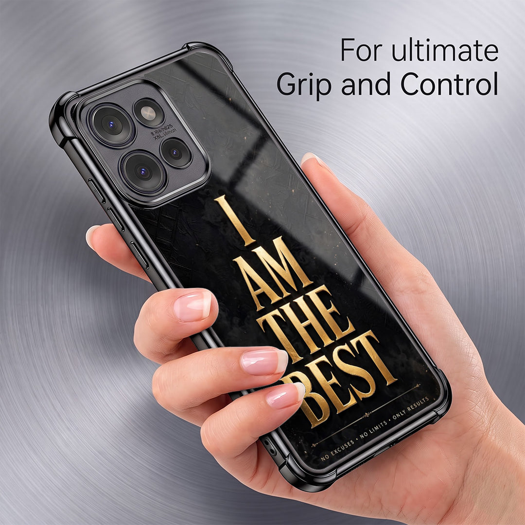 Motorola Edge 50 Neo 5G Premium I Am The Best Gold Black Airbags Printed Back Case