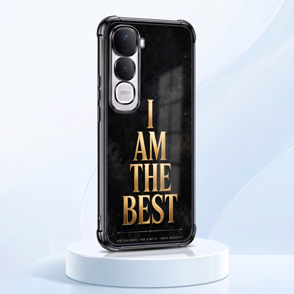 Vivo Y400 Pro 5G Premium I Am The Best Gold Black Airbags Printed Back Case