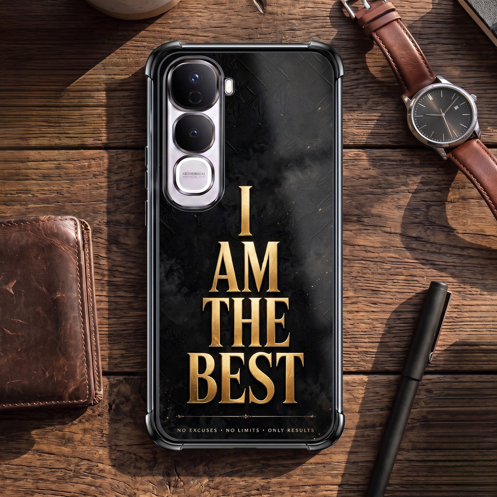 Vivo Y400 Pro 5G Premium I Am The Best Gold Black Airbags Printed Back Case